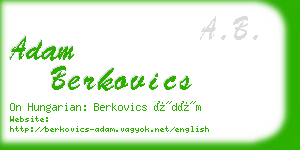 adam berkovics business card